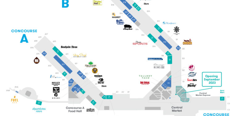 midway airport food map